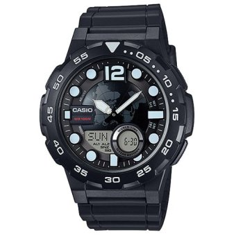 Casio Standard นาฬิกาข้อมือผู้ชาย สีดำ สายเรซิ่น รุ่น AEQ-100W-1AVDF Casio Standard นาฬิกาข้อมือผู้ชาย สีดำ สายเรซิ่น รุ่น AEQ-100W-1AVDF