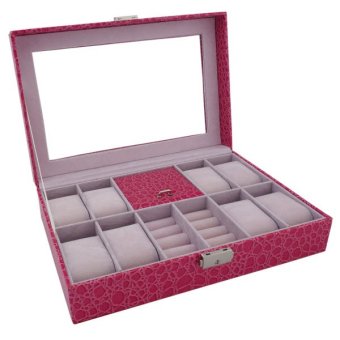 FancyBox ตู้นาฬิกาไม้บุหนัง ฝากระจก สีชมพูใส่นาฬิกา 8 เรือน + กล่องใส่เครื่องประดับ ใส่แหวน FancyBox ตู้นาฬิกาไม้บุหนัง ฝากระจก สีชมพูใส่นาฬิกา 8 เรือน + กล่องใส่เครื่องประดับ ใส่แหวน