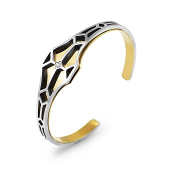 555jewelry กำไลข้อมือ รุ่น MNBG-028T-B (Steel/Yellow Gold) 555jewelry กำไลข้อมือ รุ่น MNBG-028T-B (Steel/Yellow Gold)