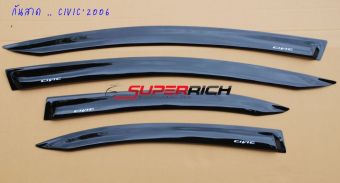 TFP คิ้วกันสาดประตู สกรีน (Weather Guard) (อะคริลิคชาดำ) Civic 2006 TFP คิ้วกันสาดประตู สกรีน (Weather Guard) (อะคริลิคชาดำ) Civic 2006