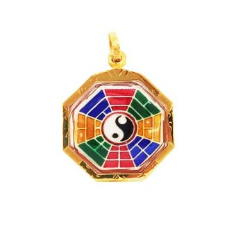 18k GOLD จี้ยันต์แปดทิศ หยินหยางกรอบทองคำแท้90%ขนาดกลาง 18k GOLD จี้ยันต์แปดทิศ หยินหยางกรอบทองคำแท้90%ขนาดกลาง
