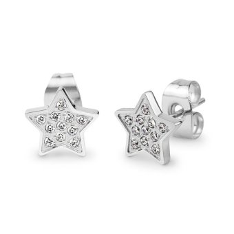 555jewelry ต่างหู สแตนเลสสตีล รูปดาวน่ารักประดับ CZ (สี - สตีล) รุ่น MNC-ER513-A 555jewelry ต่างหู สแตนเลสสตีล รูปดาวน่ารักประดับ CZ (สี - สตีล) รุ่น MNC-ER513-A
