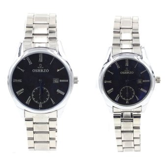 OSHRZO Date Quartz นาฬิกาข้อมือคู่รัก มีระบบวันที่ - 9126-8085 (Silver/ Black) OSHRZO Date Quartz นาฬิกาข้อมือคู่รัก มีระบบวันที่ - 9126-8085 (Silver/ Black)