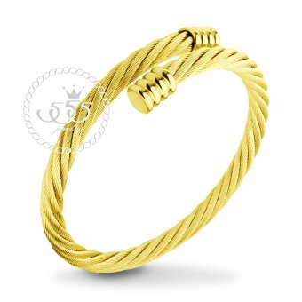 555jewelry กำไลข้อมือลาย Twisted rope สี ทอง รุ่น MNC-BG251-B - กำไลข้อมือเรียบ ดีไซน์ไขว้ สแตนเลสสตีล (BG6) 555jewelry กำไลข้อมือลาย Twisted rope สี ทอง รุ่น MNC-BG251-B - กำไลข้อมือเรียบ ดีไซน์ไขว้ สแตนเลสสตีล (BG6)
