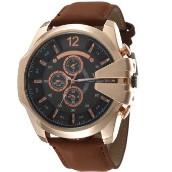 MEGA Luxury Quartz Waterproof Leather Watchband Outdoor Fashion Analog Wristwatch หรูหรานาฬิกาข้อมือ สายหนัง กันน้ำ รุ่น MG0018 (Gold/Brown) MEGA Luxury Quartz Waterproof Leather Watchband Outdoor Fashion Analog Wristwatch หรูหรานาฬิกาข้อมือ สายหนัง กันน้ำ รุ่น MG0018 (Gold/Brown)