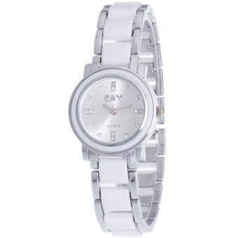 MEGA Quartz Waterproof Fashion Wristwatch หรูหราแฟชั่นนาฬิกาข้อมือผู้หญิง เทคโนโลยีเซรามิก รุ่น MG0009 (White/Silver) MEGA Quartz Waterproof Fashion Wristwatch หรูหราแฟชั่นนาฬิกาข้อมือผู้หญิง เทคโนโลยีเซรามิก รุ่น MG0009 (White/Silver)