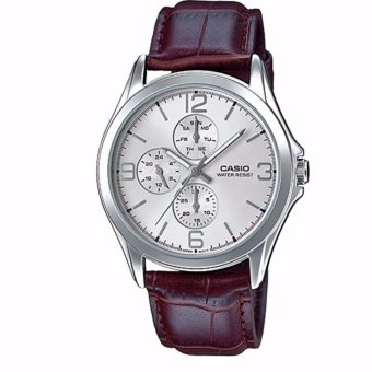 Casio Standard นาฬิกาข้อมือผู้ชาย สายหนัง สีน้ำตาล รุ่น MTP-V301L-7AUDF Casio Standard นาฬิกาข้อมือผู้ชาย สายหนัง สีน้ำตาล รุ่น MTP-V301L-7AUDF