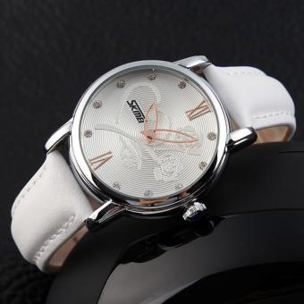 นาฬิกา SKMEI แบรนด์ชั้นนำ Relogio Feminino กันน้ำเพชรหนังแฟชั่นสำหรับผู้หญิงข้อมือดอกกุหลาบสีขาว นาฬิกา SKMEI แบรนด์ชั้นนำ Relogio Feminino กันน้ำเพชรหนังแฟชั่นสำหรับผู้หญิงข้อมือดอกกุหลาบสีขาว