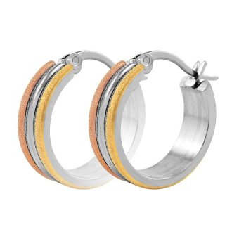 555jewelry ต่างหูห่วงสแตนเลสสตีลขนาดพอเหมาะ (สี - สตีล/ทอง/พิ้งโกลด์) รุ่น MNC-ER102-MT2 555jewelry ต่างหูห่วงสแตนเลสสตีลขนาดพอเหมาะ (สี - สตีล/ทอง/พิ้งโกลด์) รุ่น MNC-ER102-MT2