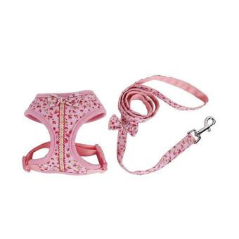 Goodsfordog เซ็ทรัดอกสายจูงลายดอกไม้ XS (ชมพู) Goodsfordog เซ็ทรัดอกสายจูงลายดอกไม้ XS (ชมพู)