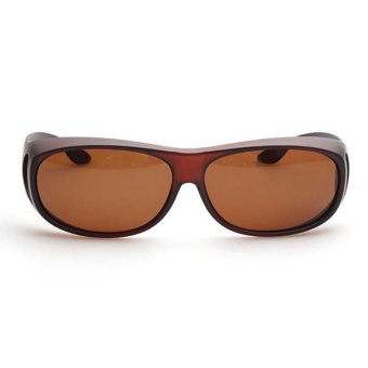 แว่นกันแดด สวมทับแว่นสายตาได้ Fit Over Polarized Sunglasses (สีน้ำตาล/เลนส์น้ำตาล) แว่นกันแดด สวมทับแว่นสายตาได้ Fit Over Polarized Sunglasses (สีน้ำตาล/เลนส์น้ำตาล)