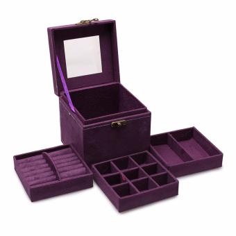 Fancybox กล่องเครื่องประดับเอนกประสงค์ 3 ชั้น (Square Jewelry Box) สีม่วง Fancybox กล่องเครื่องประดับเอนกประสงค์ 3 ชั้น (Square Jewelry Box) สีม่วง