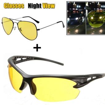 (x2 รุ่น) แว่นตาสำหรับขับรถตอนกลางคืน และ ป้องกันแสง Yellow Lens Night Vision Goggles Sunglasses Driving Riding Sport Glasses UV400 (x2 รุ่น) แว่นตาสำหรับขับรถตอนกลางคืน และ ป้องกันแสง Yellow Lens Night Vision Goggles Sunglasses Driving Riding Sport Glasses UV400