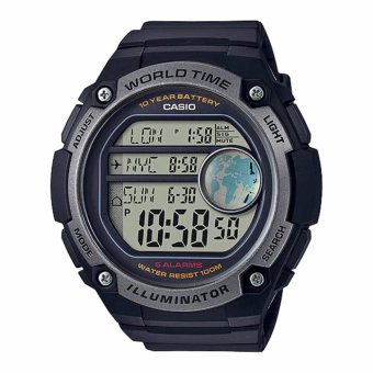 Casio Standard นาฬิกาข้อมือผู้ชาย สายเรซิ่น รุ่น AE-3000W-1AV - 10th year battery Casio Standard นาฬิกาข้อมือผู้ชาย สายเรซิ่น รุ่น AE-3000W-1AV - 10th year battery