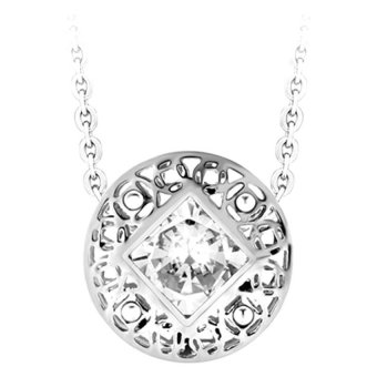 555jewelry จี้วงกลมสองเลเยอร์ประดับด้วย CZ เม็ดใหญ่สีขาว รุ่น MNC-P093-A สี Steel 555jewelry จี้วงกลมสองเลเยอร์ประดับด้วย CZ เม็ดใหญ่สีขาว รุ่น MNC-P093-A สี Steel
