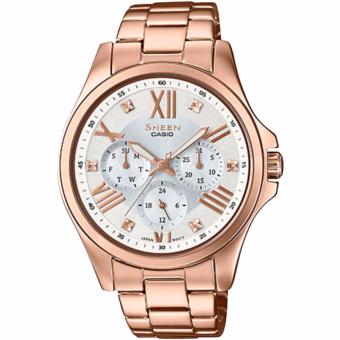 Casio Sheen นาฬิกาข้อมือผู้หญิง สายสแตนเลส รุ่น SHE-3806PG-7AUDR (สีพิงค์โกล์) Casio Sheen นาฬิกาข้อมือผู้หญิง สายสแตนเลส รุ่น SHE-3806PG-7AUDR (สีพิงค์โกล์)