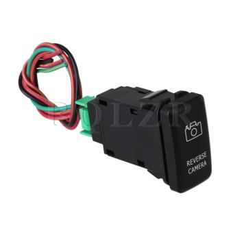DC 12 V-24V สีเขียวกลับผลักสวิตช์สัญญาณกล้อง led กับขั้วต่อสายสำหรับสไตล์เก่า Toyota DC 12 V-24V สีเขียวกลับผลักสวิตช์สัญญาณกล้อง led กับขั้วต่อสายสำหรับสไตล์เก่า Toyota