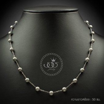 555jewelry เครื่องประดับ ผู้หญิง สร้อยคอ สแตนเลสสตีล - สร้อยคอประดับบอลดีไซน์เรียบเก๋ สี เงิน 555jewelry เครื่องประดับ ผู้หญิง สร้อยคอ สแตนเลสสตีล - สร้อยคอประดับบอลดีไซน์เรียบเก๋ สี เงิน