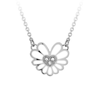 555jewelry จี้พร้อมสร้อย สแตนเลสสตีล - จี้ดีไซน์สวยรูปดอกไม้ (สี ขาว-สตีล) 555jewelry จี้พร้อมสร้อย สแตนเลสสตีล - จี้ดีไซน์สวยรูปดอกไม้ (สี ขาว-สตีล)