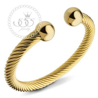 555jewelry เครื่องประดับ กำไลข้อมือ สแตนเลสสตีล ลายเกลียวรูปตัว C รุ่น MNC-BG273-B (สี ทอง) 555jewelry เครื่องประดับ กำไลข้อมือ สแตนเลสสตีล ลายเกลียวรูปตัว C รุ่น MNC-BG273-B (สี ทอง)
