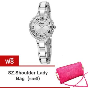 Kimio นาฬิกาข้อมือผู้หญิง สีเงิน/ขาว สาย Alloy รุ่น KW506 ( แถมฟรี SZ. Shoulder Lady Bag คละสี 1ใบ มูลค่า 299-) Kimio นาฬิกาข้อมือผู้หญิง สีเงิน/ขาว สาย Alloy รุ่น KW506 ( แถมฟรี SZ. Shoulder Lady Bag คละสี 1ใบ มูลค่า 299-)