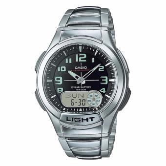 Casio Standard นาฬิกาข้อมือผู้ชาย สีเงิน/ดำ สายเรซิ่น รุ่น AQ-180WD-1BV Casio Standard นาฬิกาข้อมือผู้ชาย สีเงิน/ดำ สายเรซิ่น รุ่น AQ-180WD-1BV