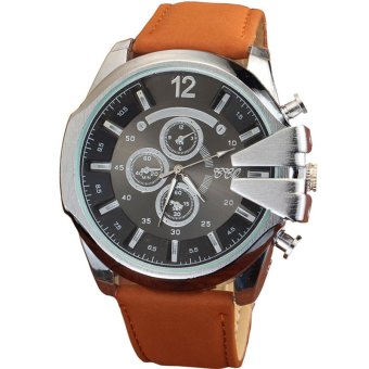 MEGA Luxury Quartz Waterproof Leather Watchband Outdoor Fashion Analog Wristwatch หรูหรานาฬิกาข้อมือ สายหนัง กันน้ำ รุ่น MG0018 (Silver/Brown) MEGA Luxury Quartz Waterproof Leather Watchband Outdoor Fashion Analog Wristwatch หรูหรานาฬิกาข้อมือ สายหนัง กันน้ำ รุ่น MG0018 (Silver/Brown)