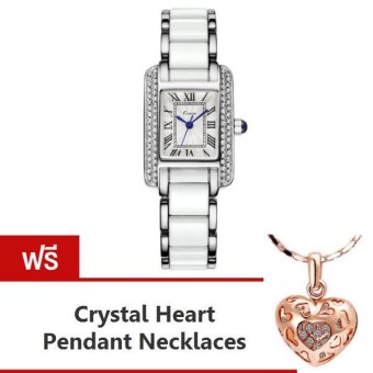 Kimio นาฬิกาข้อมือผู้หญิง สีขาว/เงิน สาย Alloy รุ่น KW6036 แถมฟรี สร้อยคอพร้อมจี้ Crystal Heart Pendent Necklaces มูลค่า 299- Kimio นาฬิกาข้อมือผู้หญิง สีขาว/เงิน สาย Alloy รุ่น KW6036 แถมฟรี สร้อยคอพร้อมจี้ Crystal Heart Pendent Necklaces มูลค่า 299-