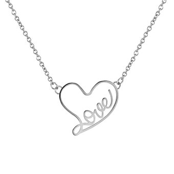 555jewelry จี้ พร้อมสร้อย สแตนเลสสตีล - จี้ ผู้หญิง ดีไซน์น่ารักฉลุคำว่า Love เป็นรูปหัวใจ (สี สตีล) 555jewelry จี้ พร้อมสร้อย สแตนเลสสตีล - จี้ ผู้หญิง ดีไซน์น่ารักฉลุคำว่า Love เป็นรูปหัวใจ (สี สตีล)