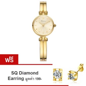 Kimio นาฬิกาข้อมือผู้หญิง สายสแตนเลส รุ่น KW6041 Gold (แถมฟรี ต่างหู SQ Diamond Earring มูลค่า 199-) Kimio นาฬิกาข้อมือผู้หญิง สายสแตนเลส รุ่น KW6041 Gold (แถมฟรี ต่างหู SQ Diamond Earring มูลค่า 199-)