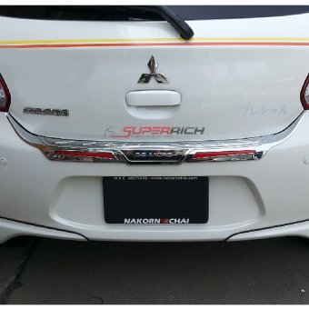 TFP กันรอยประตูหลัง กันรอยท้าย ไฟทับทิม (โครเมี่ยม) (Rear Bumper) / Mirage 2012 TFP กันรอยประตูหลัง กันรอยท้าย ไฟทับทิม (โครเมี่ยม) (Rear Bumper) / Mirage 2012