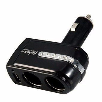 ิอุปกรณ์ตัวเพิ่มช่องที่จุดบุหรี่ในรถ 2ช่องและ1USB รุ่น WF-201 สีดำ ิอุปกรณ์ตัวเพิ่มช่องที่จุดบุหรี่ในรถ 2ช่องและ1USB รุ่น WF-201 สีดำ