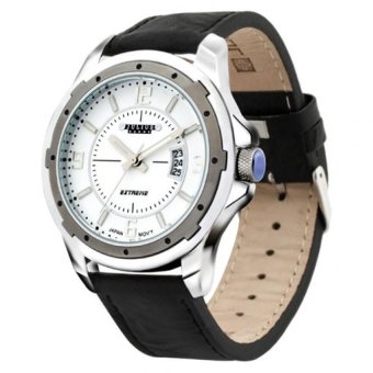 ซื้อ/ขาย Julius Homme นาฬิกาสำหรับผู้ชาย สีดำหน้าขาว สายหนัง รุ่น JAH-006
