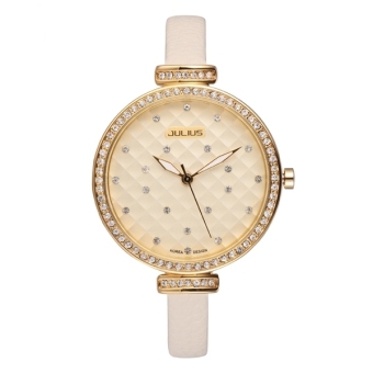 ประเทศไทย JULIUS นาฬิกาข้อมือผู้หญิง รุ่น JA-541 สายหนัง - White/Cream