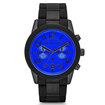 ซื้อ/ขาย Michael Kors Mens Mercer Black Tone Stainless Steel Bracelet Blue Face Chronograph Watch MK8326