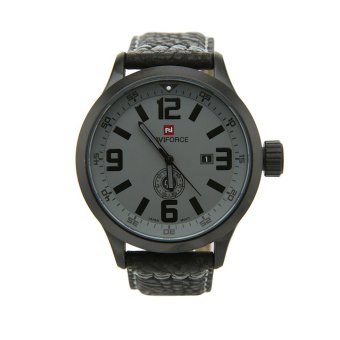 ประเทศไทย NAVIFORCEนาฬิกาข้อมือผู้ชาย สีดำ หน้าปัดสีเทา สายหนัง รุ่นNF9057-GREY