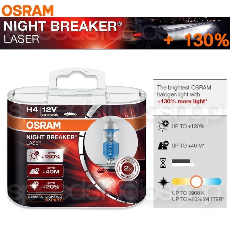 OSRAM หลอดไฟ หลอดไฟหน้า รถยนต์ มอเตอร์ไซค์ บิ๊กไบค์ H4 รุ่น Night Breaker Laser เพิ่มความสว่าง 130% : image OSRAM หลอดไฟ หลอดไฟหน้า รถยนต์ มอเตอร์ไซค์ บิ๊กไบค์ H4 รุ่น Night Breaker Laser เพิ่มความสว่าง 130%