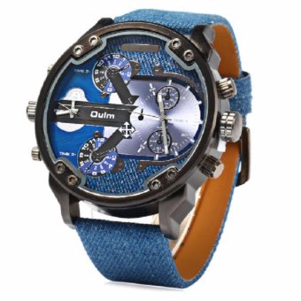 ซื้อ/ขาย OULM Sport Watch 4 Movement นาฬิกาข้อมือผู้ชาย สีฟ้ายีนส์ สายหนัง รุ่น O-3548