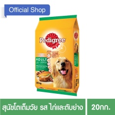 PEDIGREE® Dog Food Dry Adult Grilled Chicken and Liver Flavour เพดดิกรี®อาหารสุนัขชนิดแห้ง แบบเม็ด สูตรสุนัขโต รสไก่และตับย่าง 20กก. 1 ถุง