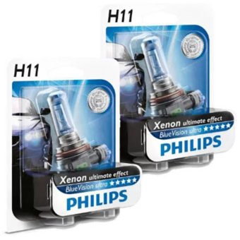 Philips หลอดไฟ รถยนต์ H11 รุ่น BLUE VISION ULTRA แสง 4000K รหัส12362 BVU S2 Philips หลอดไฟ รถยนต์ H11 รุ่น BLUE VISION ULTRA แสง 4000K รหัส12362 BVU S2