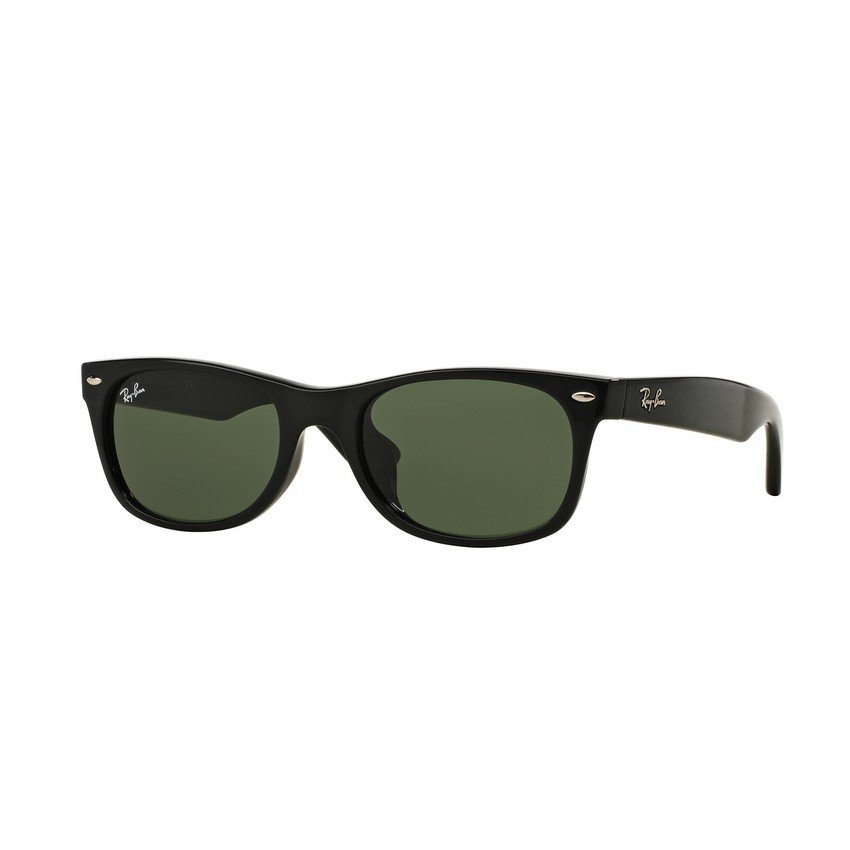 Ray-Ban แว่นกันแดด รุ่น New Wayfarer (F) RB2132F - Black (901) Size 52 Crystal Green