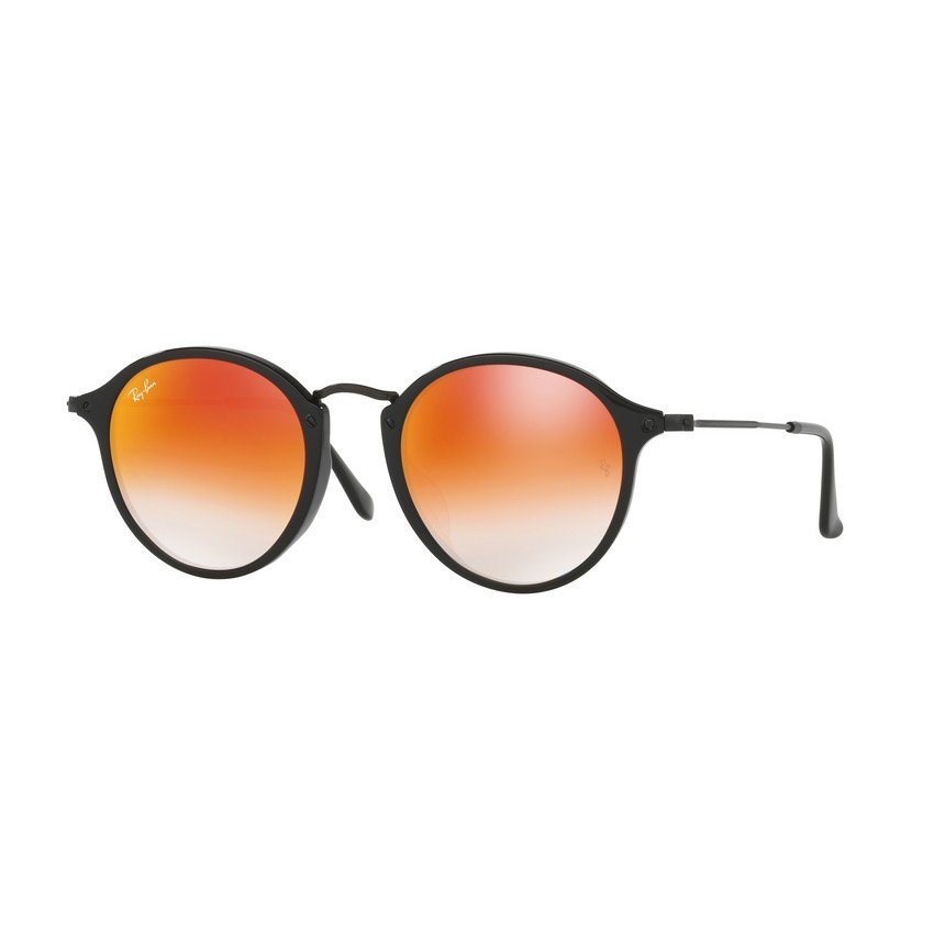 Ray-Ban แว่นกันแดด รุ่น - RB2447F - Shiny Black (901/4W) Size 52 Mirror Gradient Red