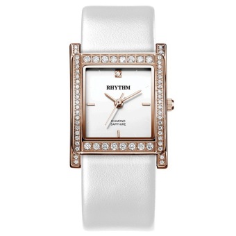 ประเทศไทย RHYTHM นาฬิกาข้อมือสตรี สายหนัง รุ่น L1204L03 - สีพิงโกลค์/ขาว