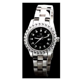 ซื้อ/ขาย Royal Crown นาฬิกาข้อมือสุภาพสตรี ประดับเพชร cz อย่างดี สายสแตนเลส รุ่น 3662L-CZ (Black/Silver)