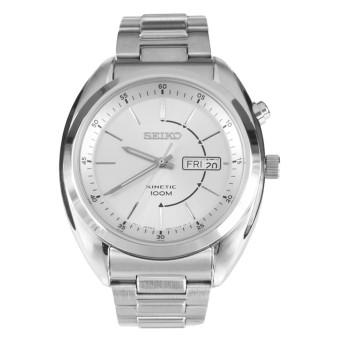 ราคา Seiko Kinetic Men s Watch Silver/White Stainless Strap SMY117P1