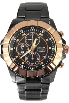 2561 Seiko Lord Chronograph Men s Watch Black/Gold Strap รุ่น SNDD78P1