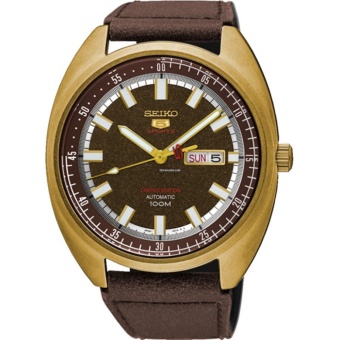 2561 SEIKO SPORTS 5 Limited Edition Automatic สีทอง สายหนังน้ำตาล SRPB74K1