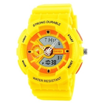 SKMEI Child Boy Girl Waterproof Sports Analog Digital Wrist Watch Yellow - intl