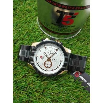 ซื้อ/ขาย T5 Chronograph Sports Watch นาฬิกาข้อมือผู้ชาย สายแสตนเลสแท้ ระบบโครโนกราฟ กันน้ำ100% วันที่-สัปดาห์ และเวลา 24Hr รุ่น H3388G (ดำทอง)
