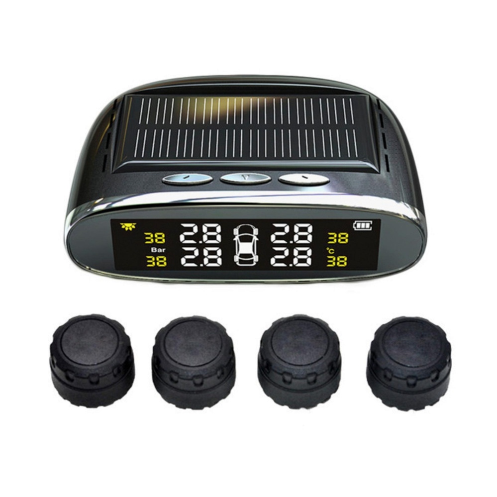 ดูภาพ Tire Pressure Monitoring System Solar Wireless TPMS with LCD Color display / 4 External Sensors - intl เพิ่มเติม Tire Pressure Monitoring System Solar Wireless TPMS with LCD Color display / 4 External Sensors - intl